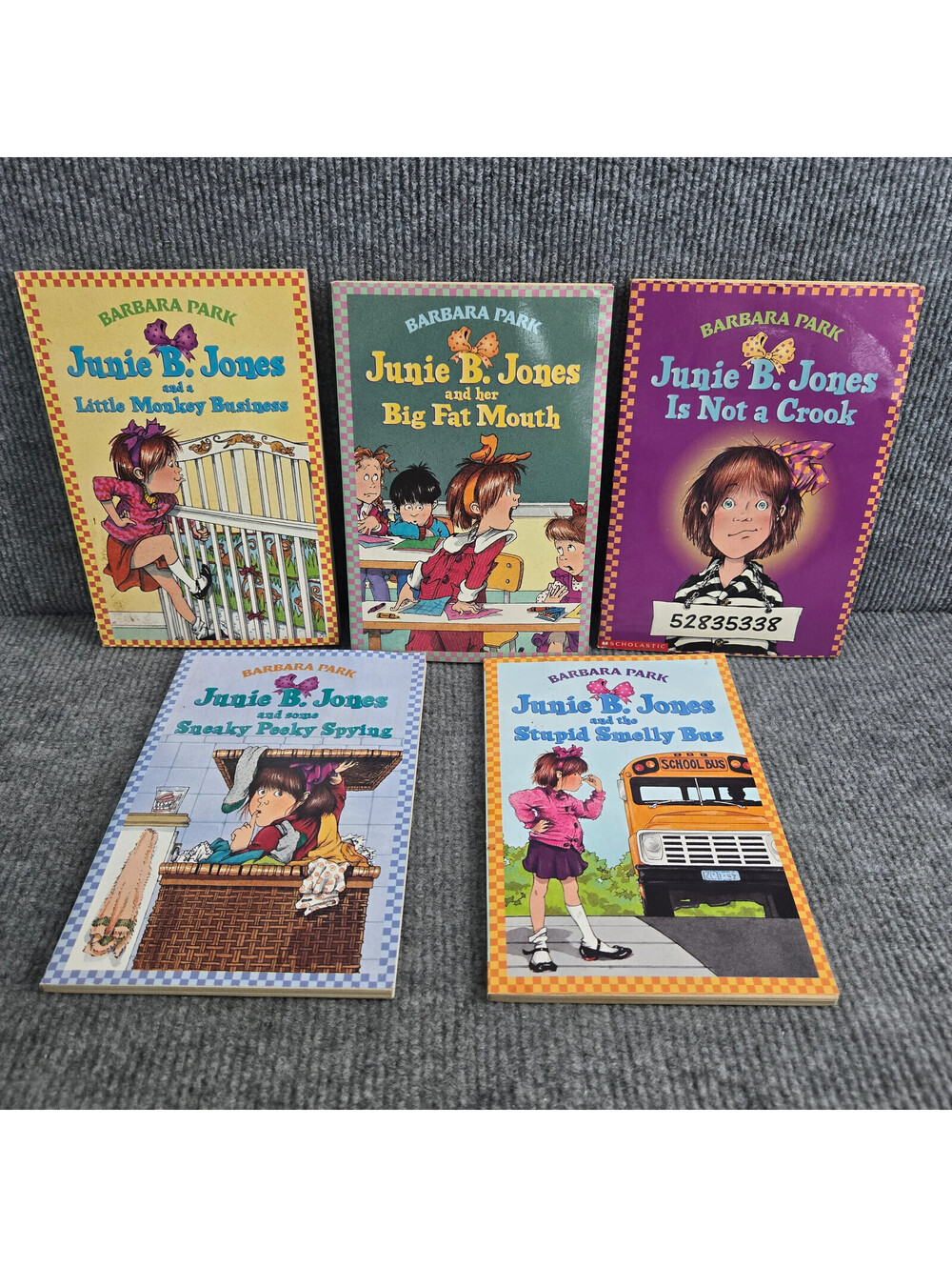 Junie B. Jones Monkey Business Big Fat Mouth Spy Crook Smelly Bus Lot of 5